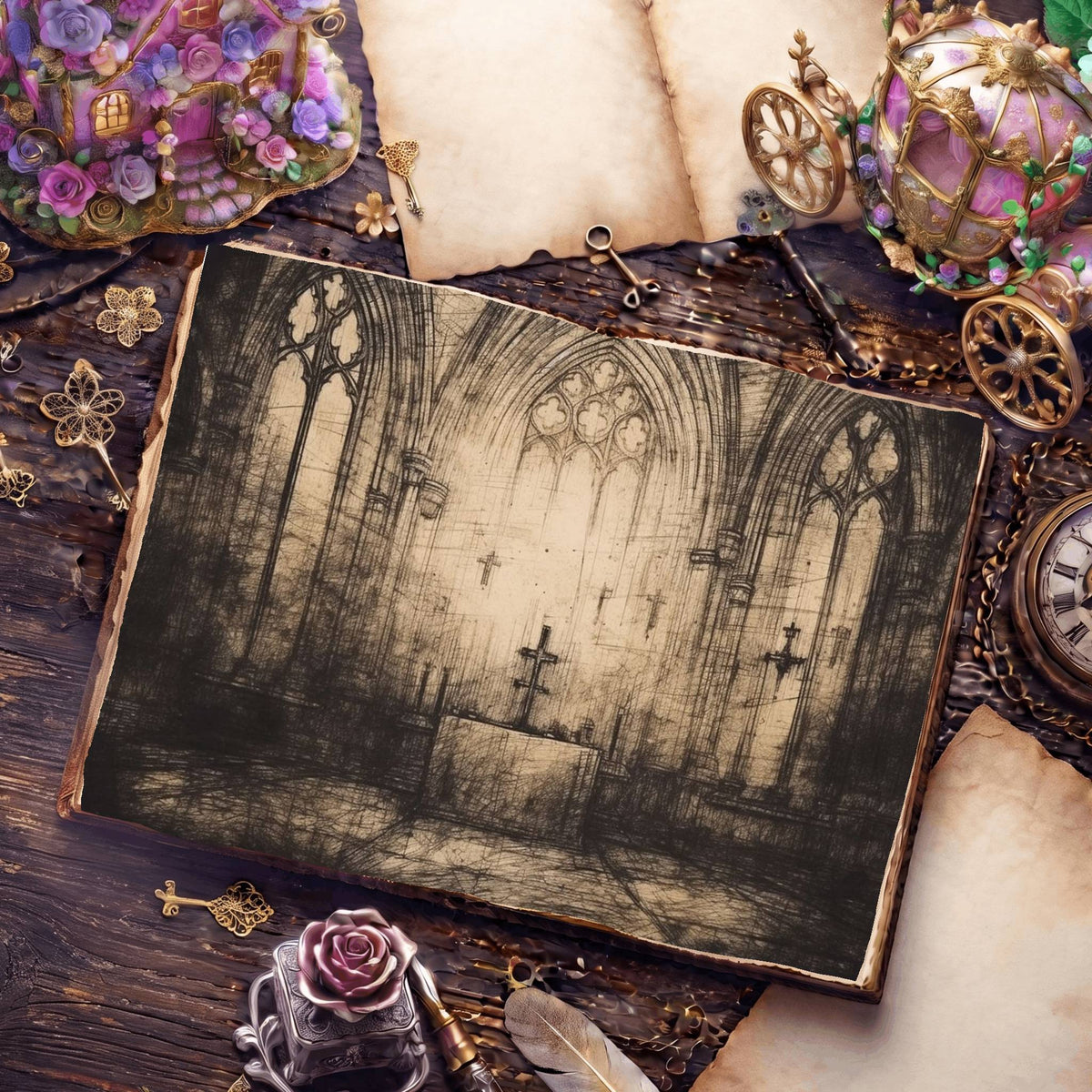 Church Aisle Digital Papers