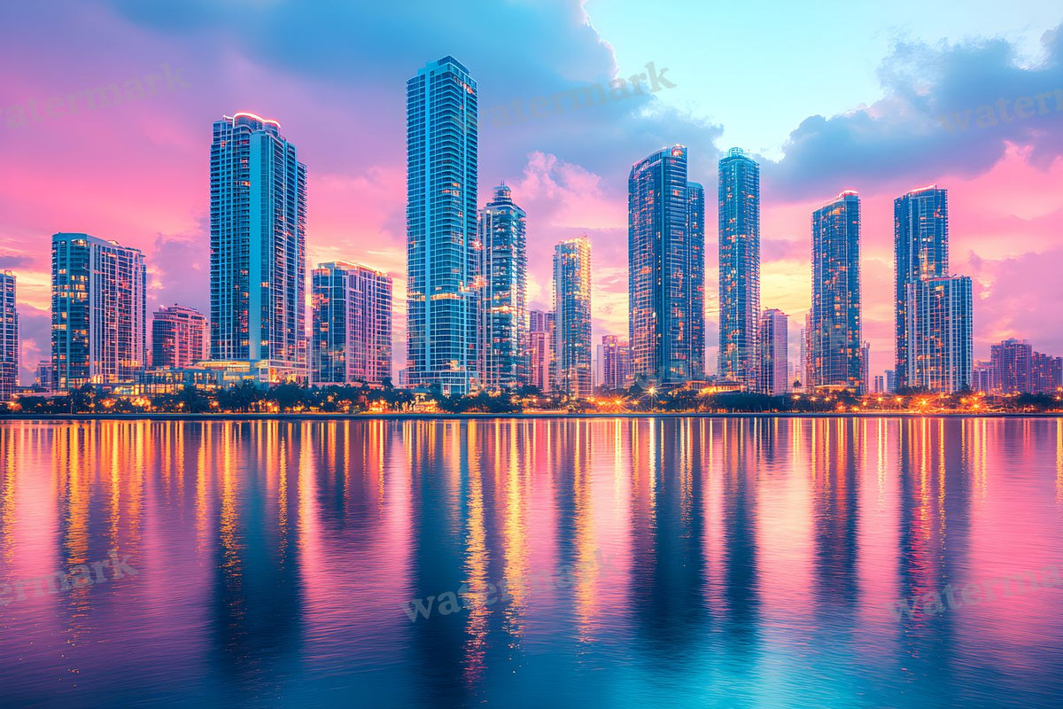 City Lightskyline Night Backdrop Images