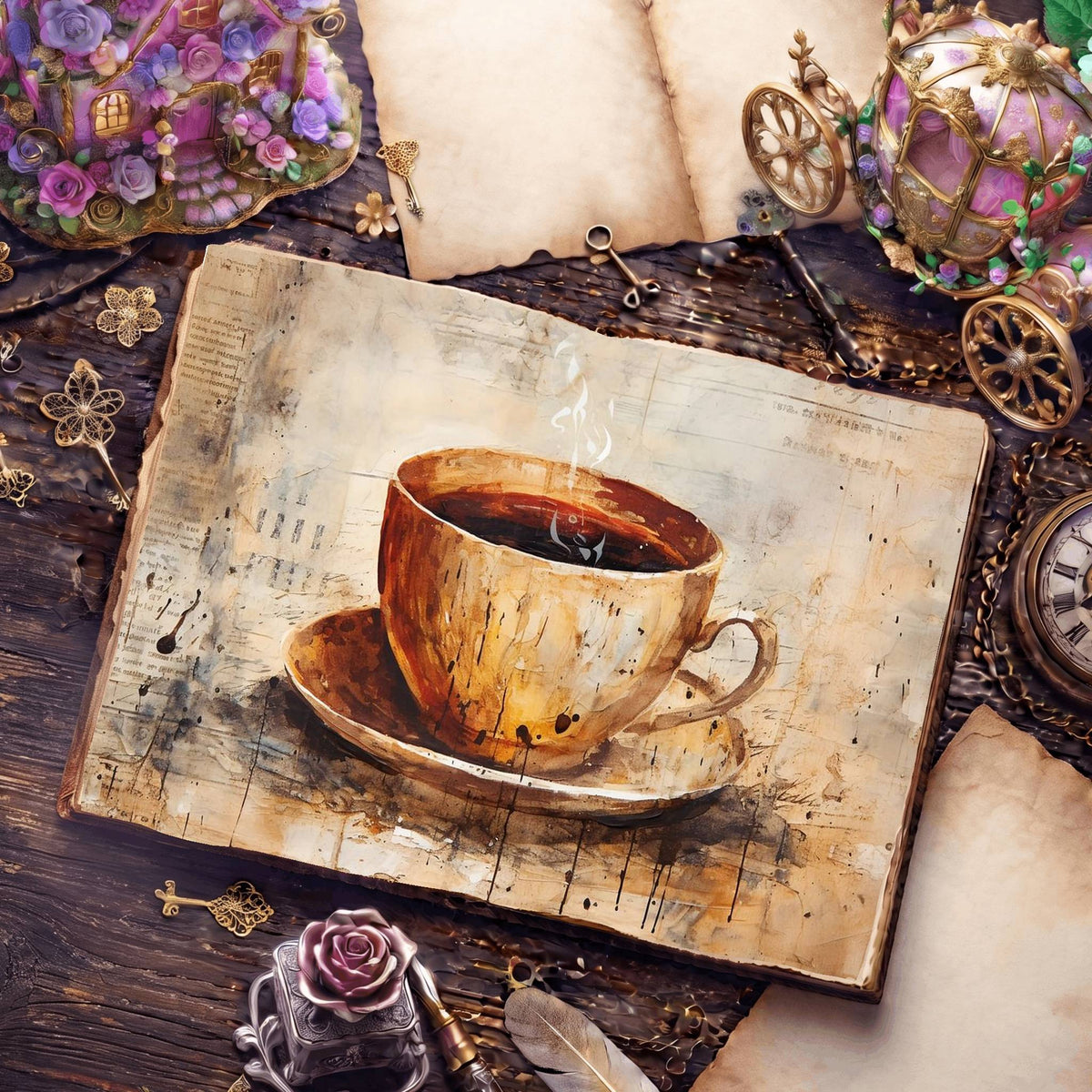 Coffee Cups Digital Papers