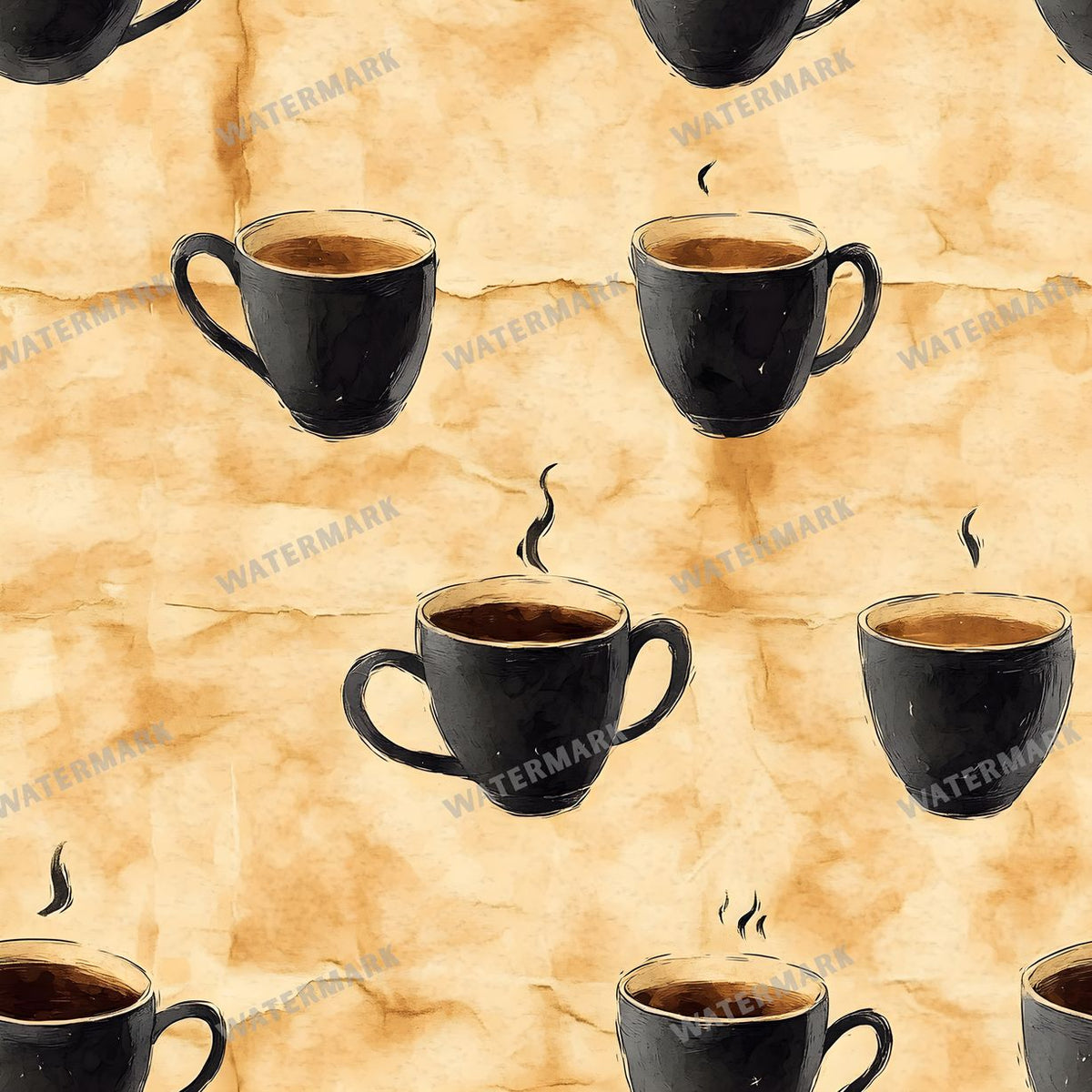 Coffee seamless pattern digital paper, repeating design 8