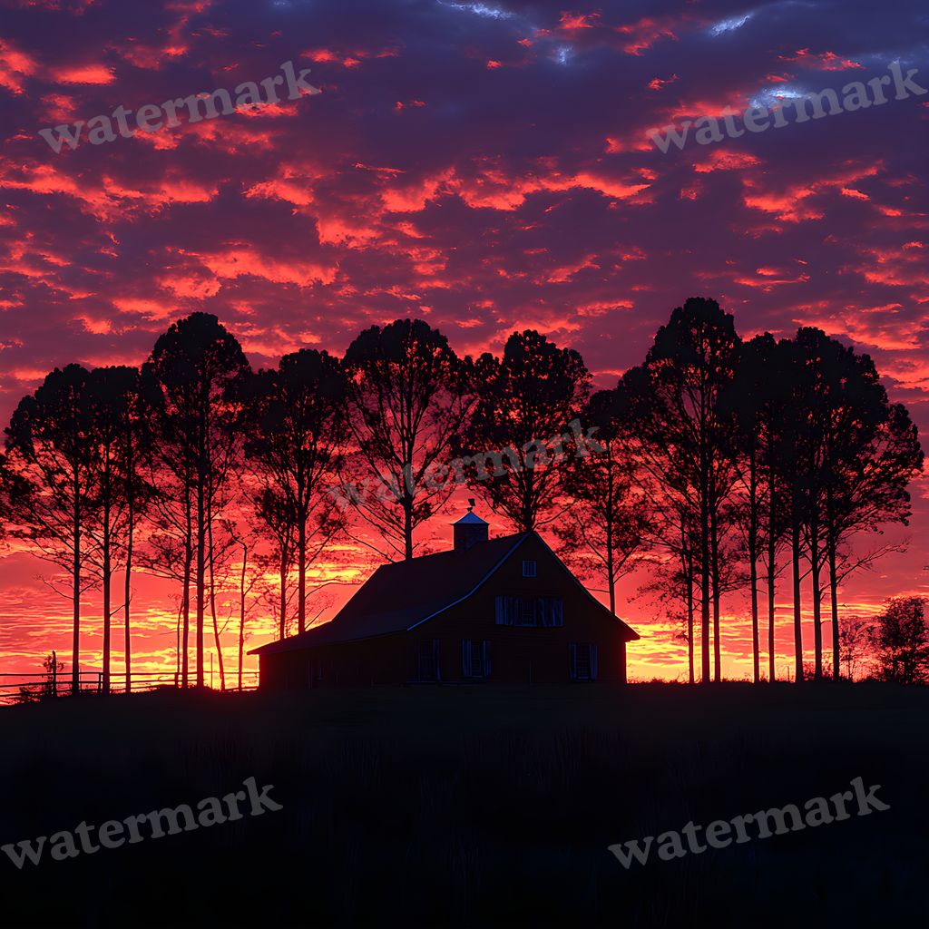 Countryside Silhouette Backdrop Images