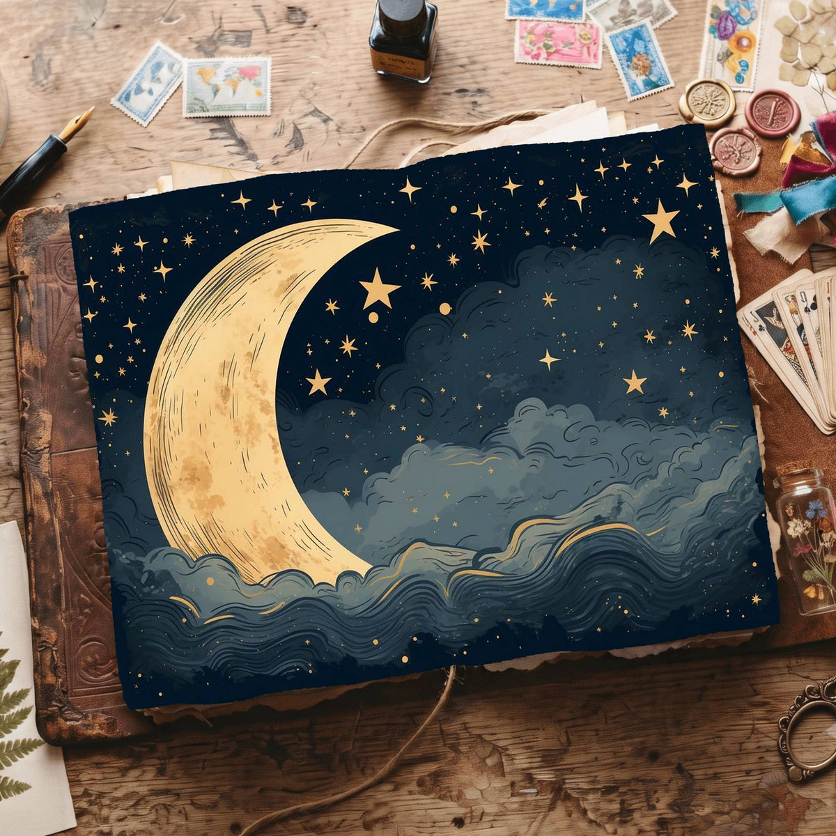 Crescent Moon Digital Papers