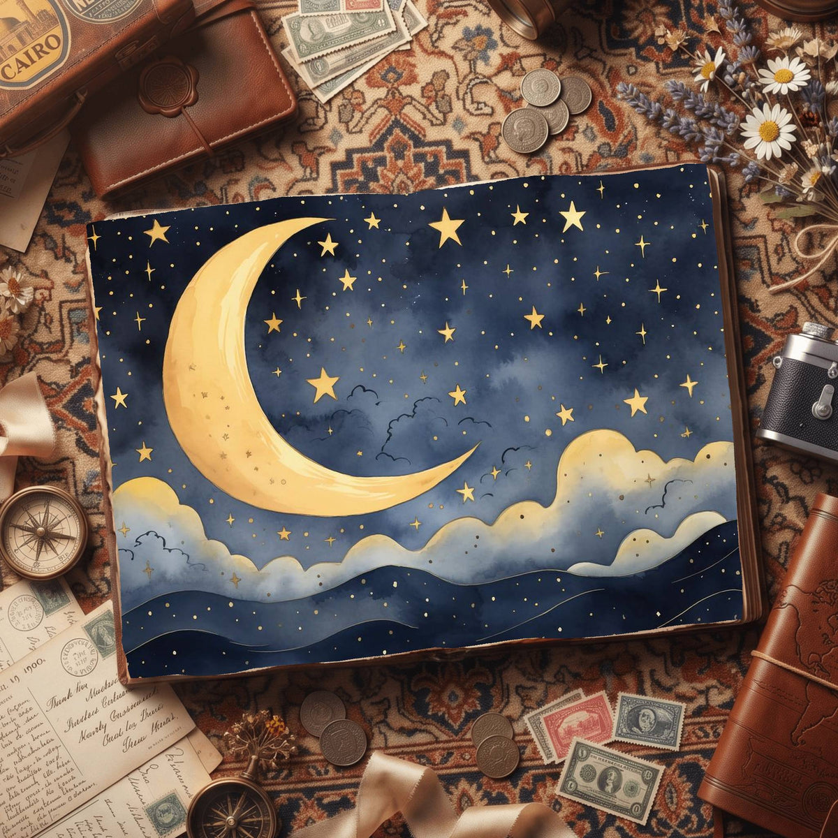 Crescent Moon Digital Papers