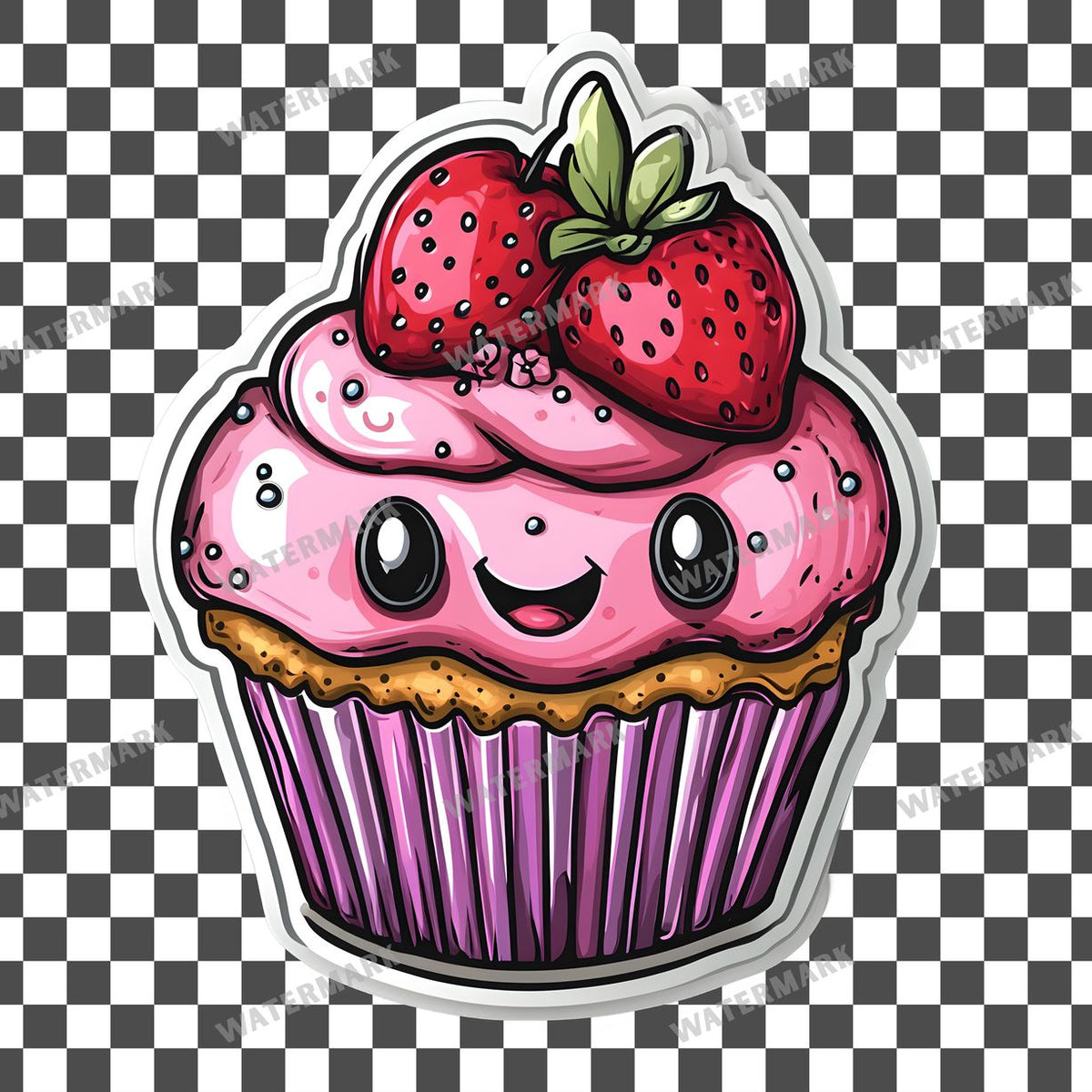 Cupcake Kawaii Style Clipart Pngs