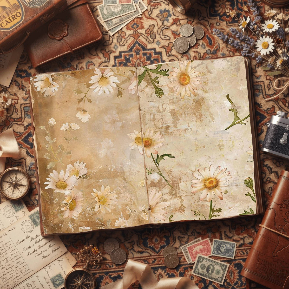 Daisy Flowers Digital Papers