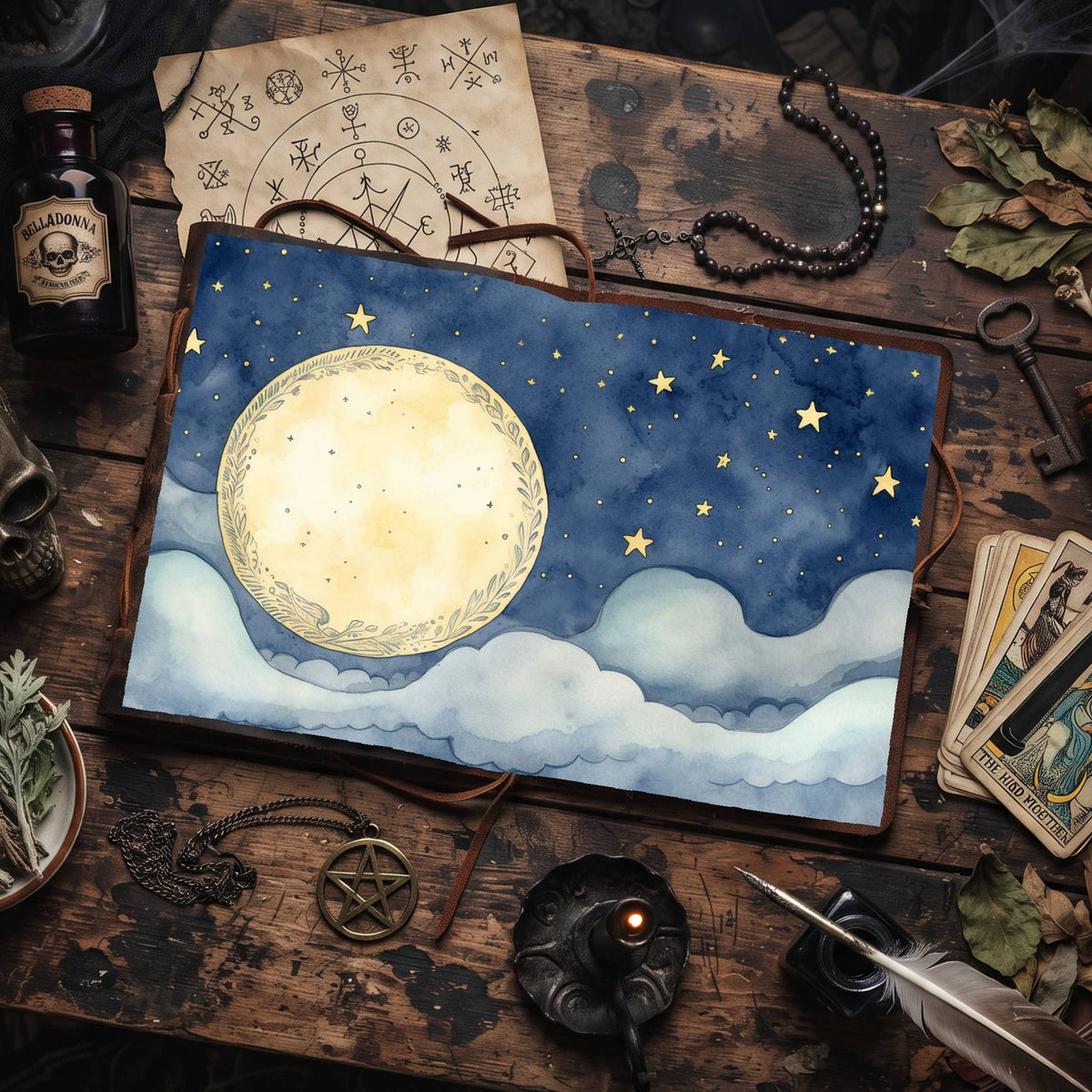 Dark Night Moon Digital Papers
