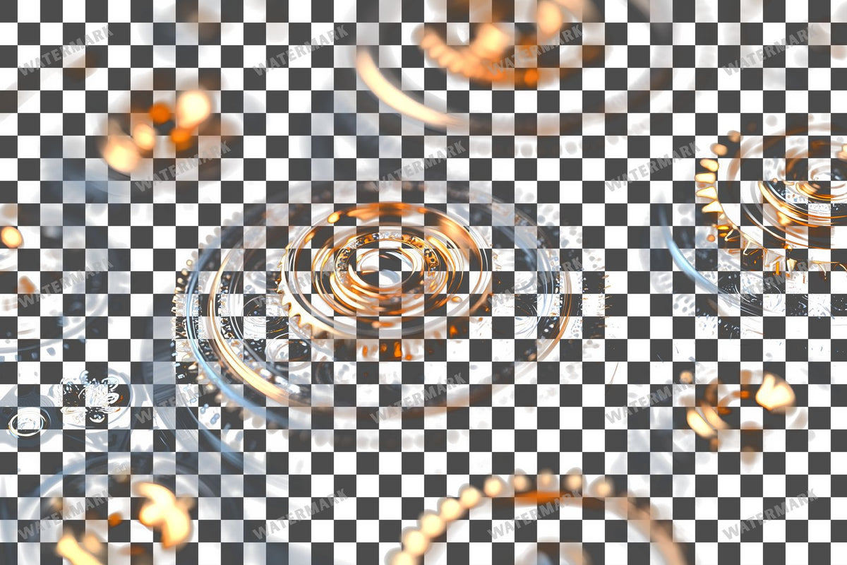 Delicate Filigree Gear Transparent Overlay Pngs