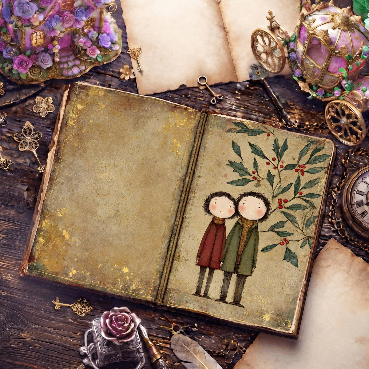 Earthy Colors Christmas Digital Papers