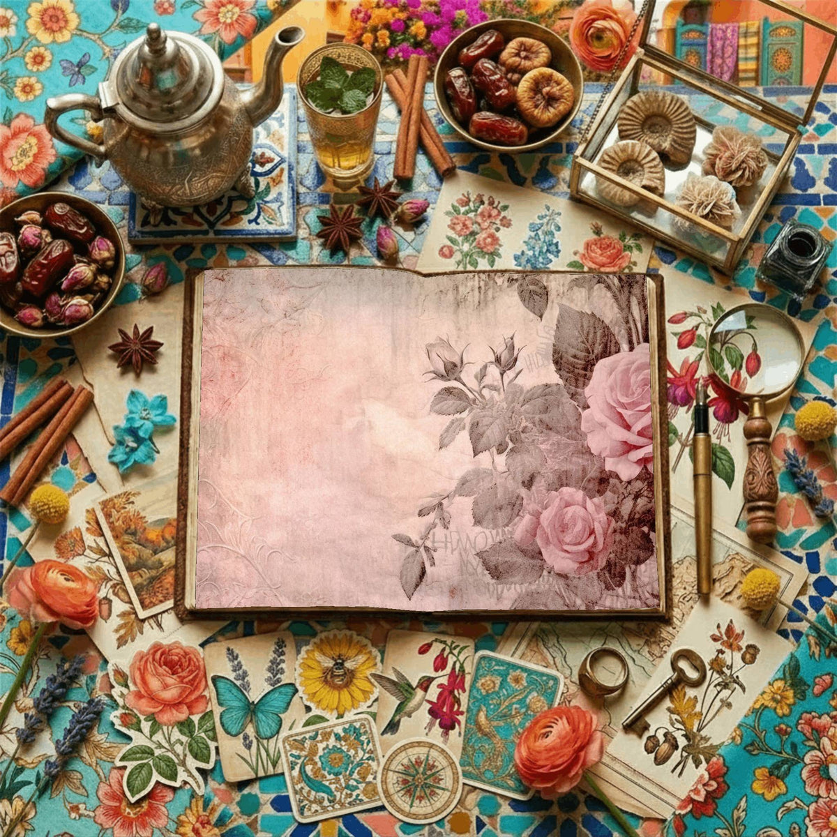 Faded Pink Rose Digital Papers