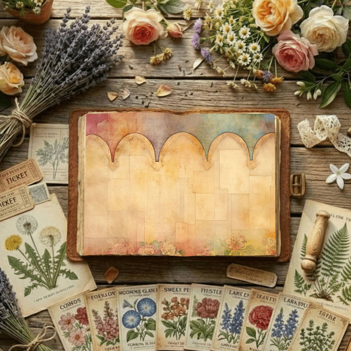 Floral Arches Digital Papers