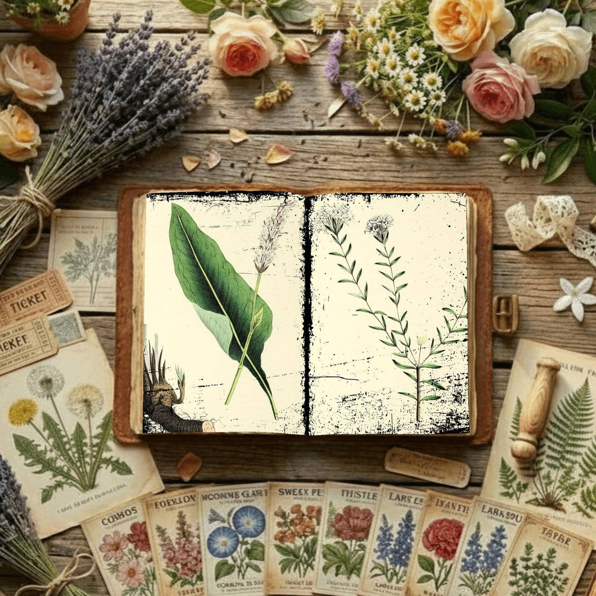 Floral Illustrations Digital Papers