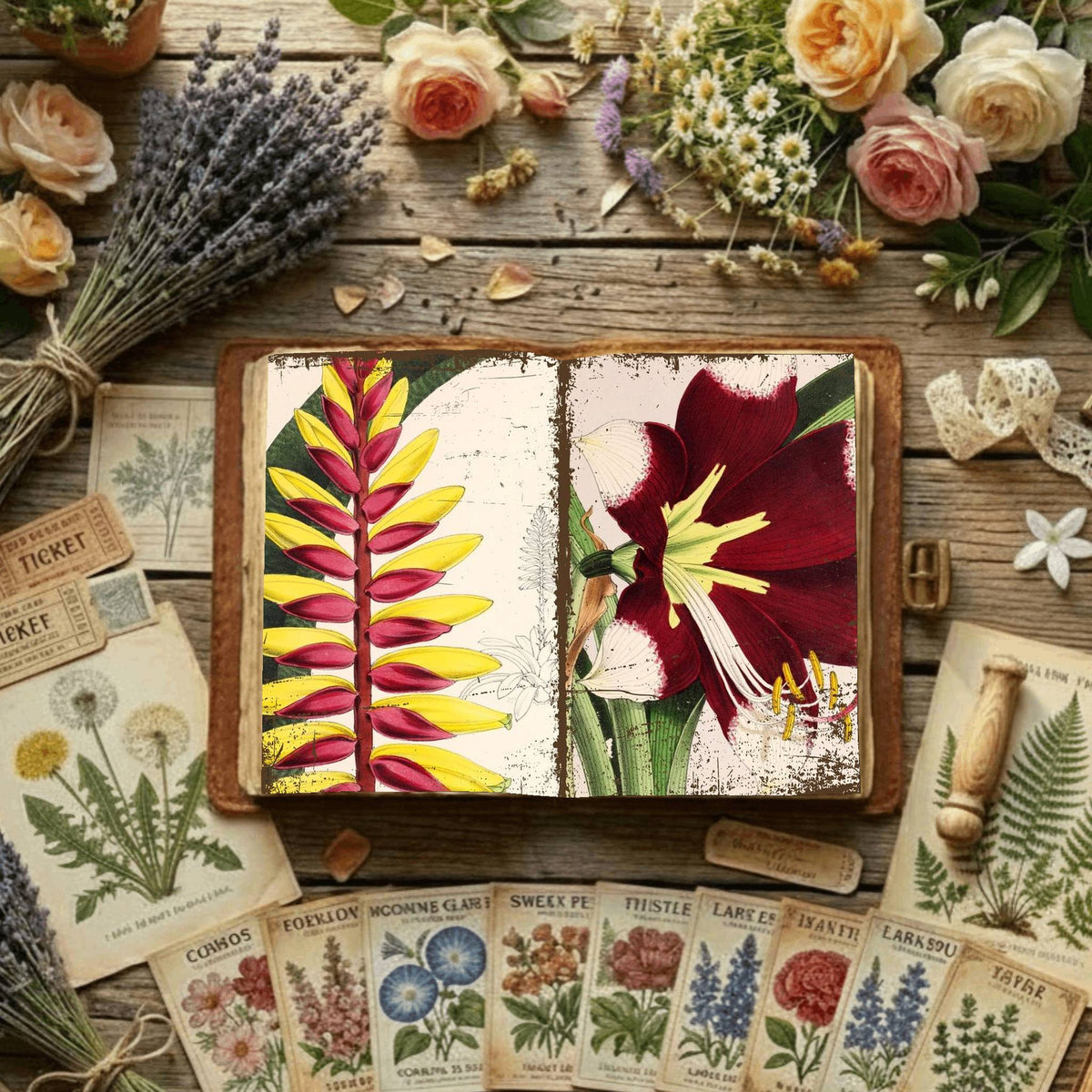 Floral Illustrations Digital Papers