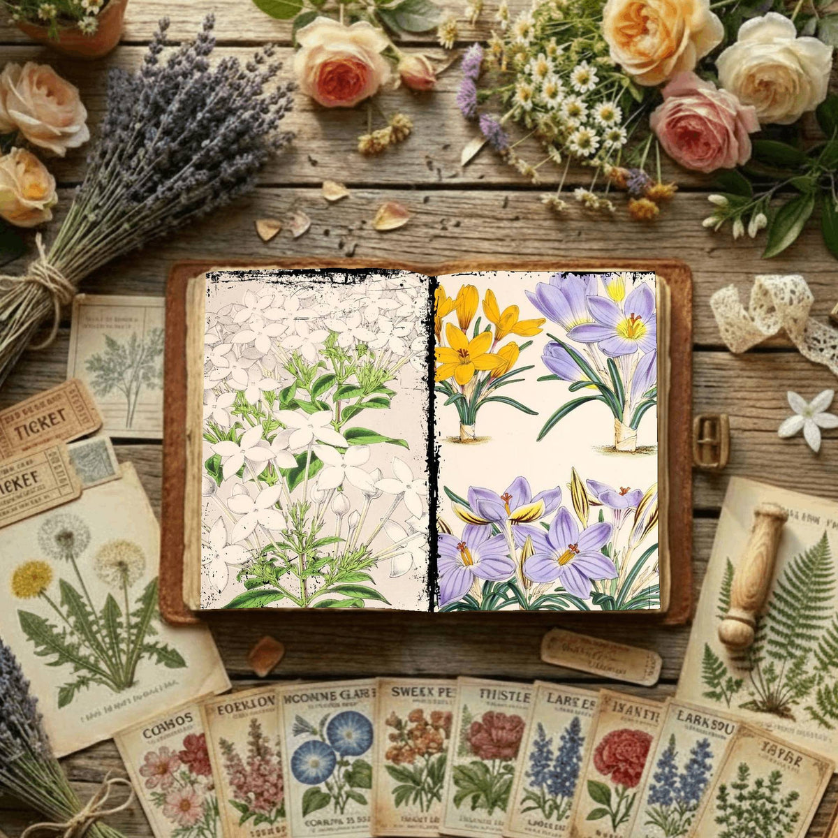 Floral Illustrations Digital Papers