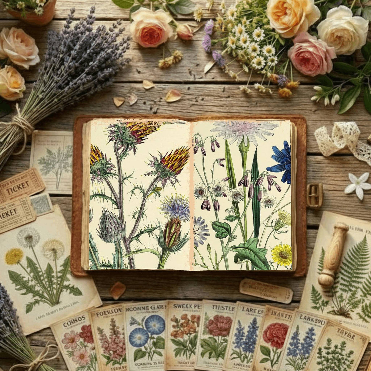 Floral Illustrations Digital Papers