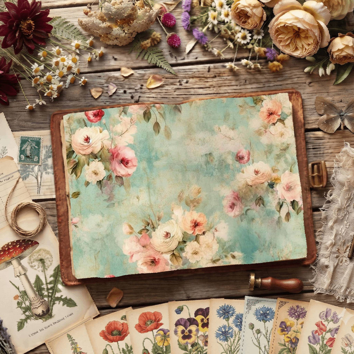 Floral Shabby Digital Papers