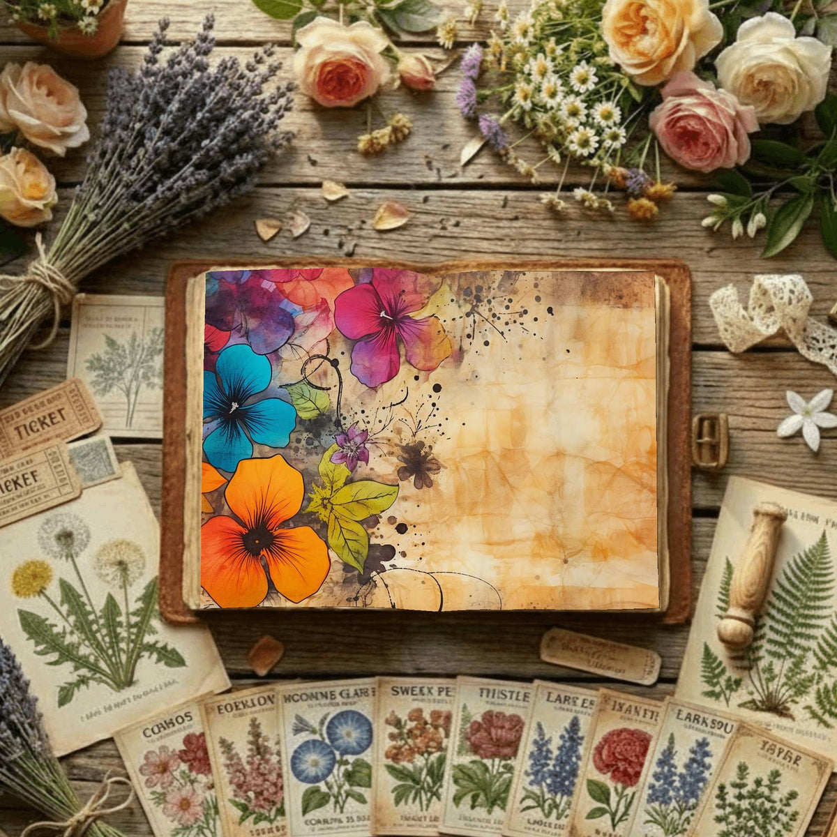 Floral Digital Papers
