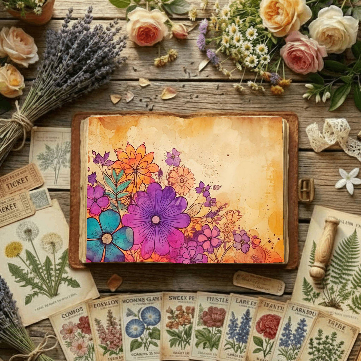 Floral Digital Papers