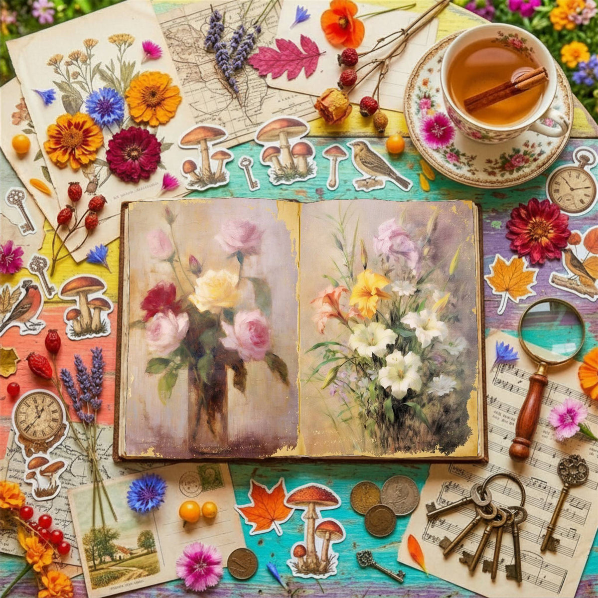 Flower Bunches Digital Papers
