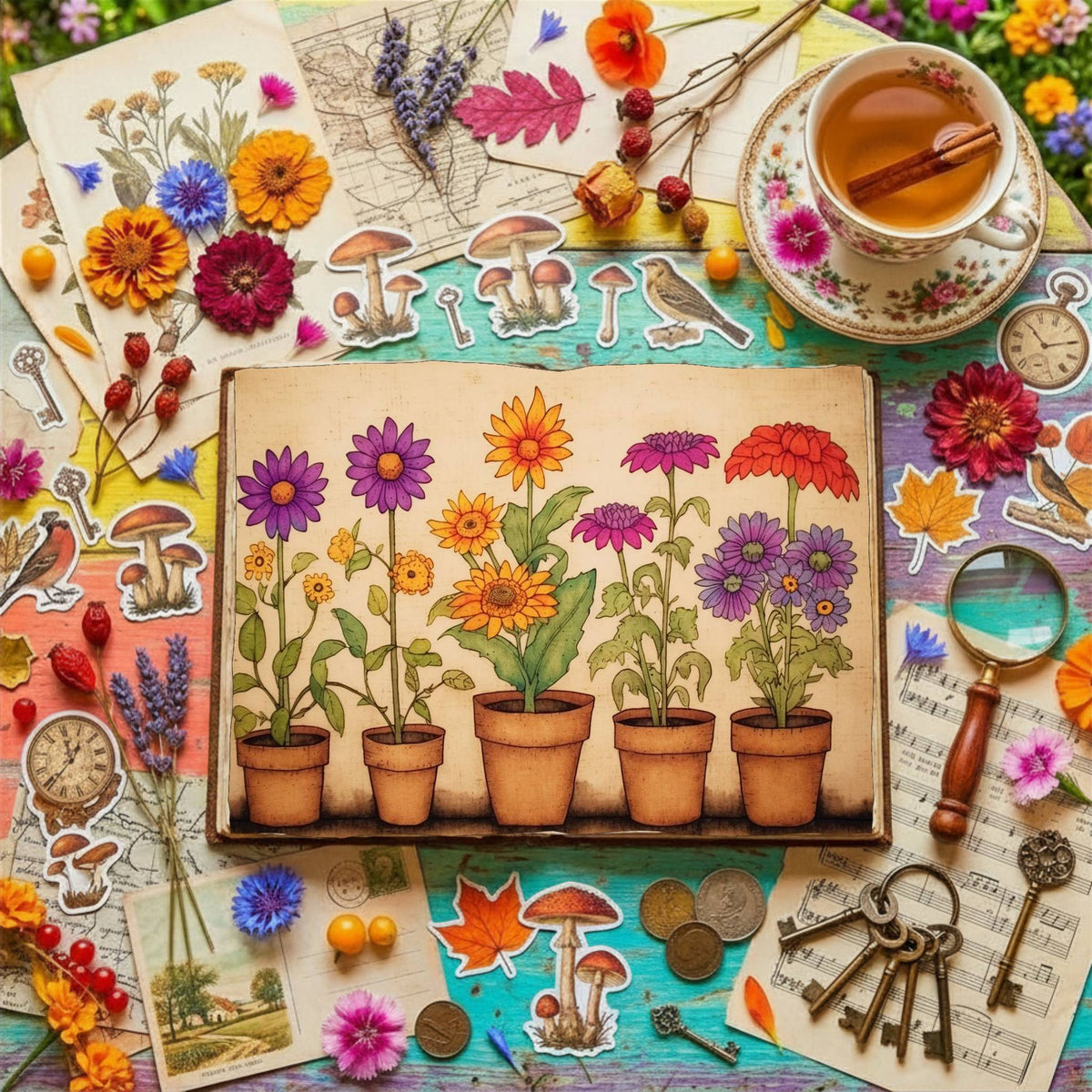 Flower Pots Digital Papers