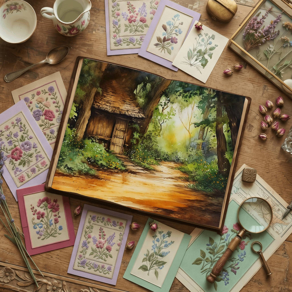 Forest Cabin Digital Papers