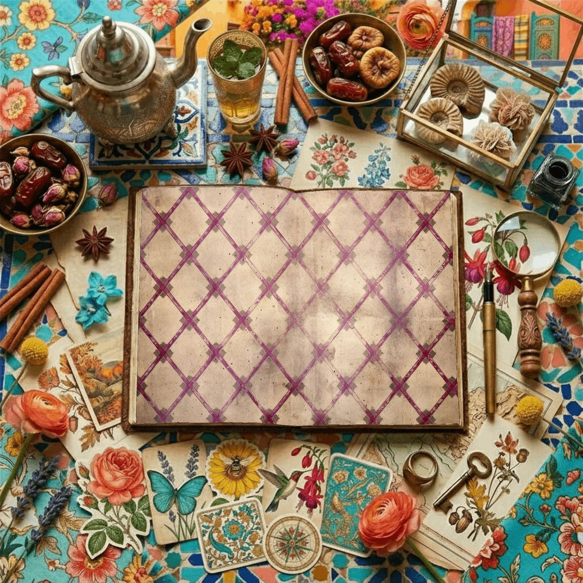 Fuchsia Checkered Patterns Digital Papers