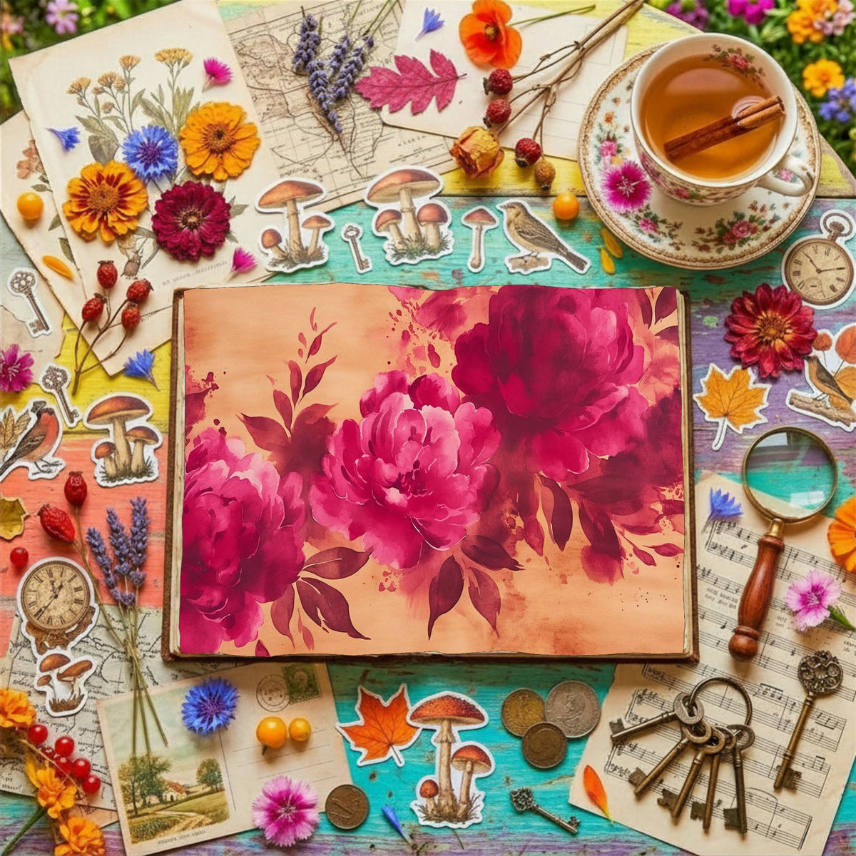 Fuchsia Flowers Digital Papers