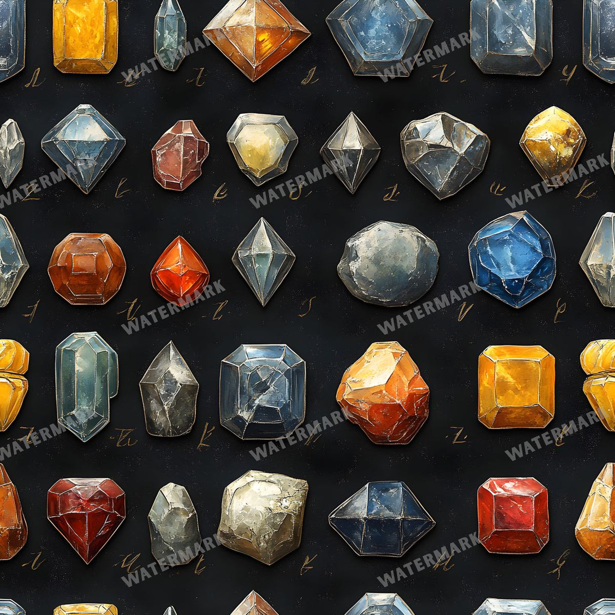 Gems Seamless Pattern