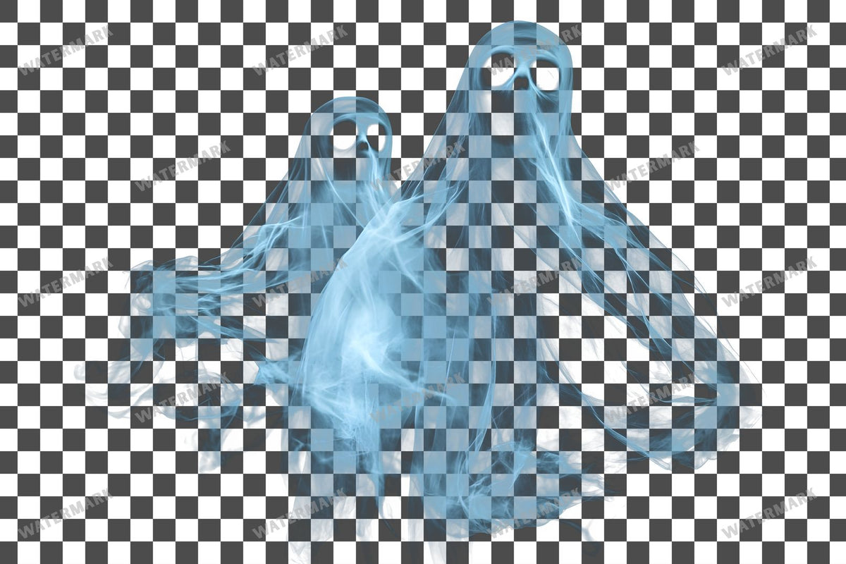 Ghostly Apparitions PNG overlay on a transparent checkered background, preview 8
