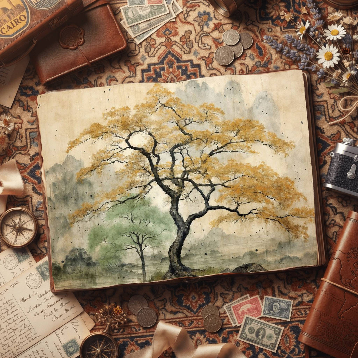 Gingko Trees Digital Papers