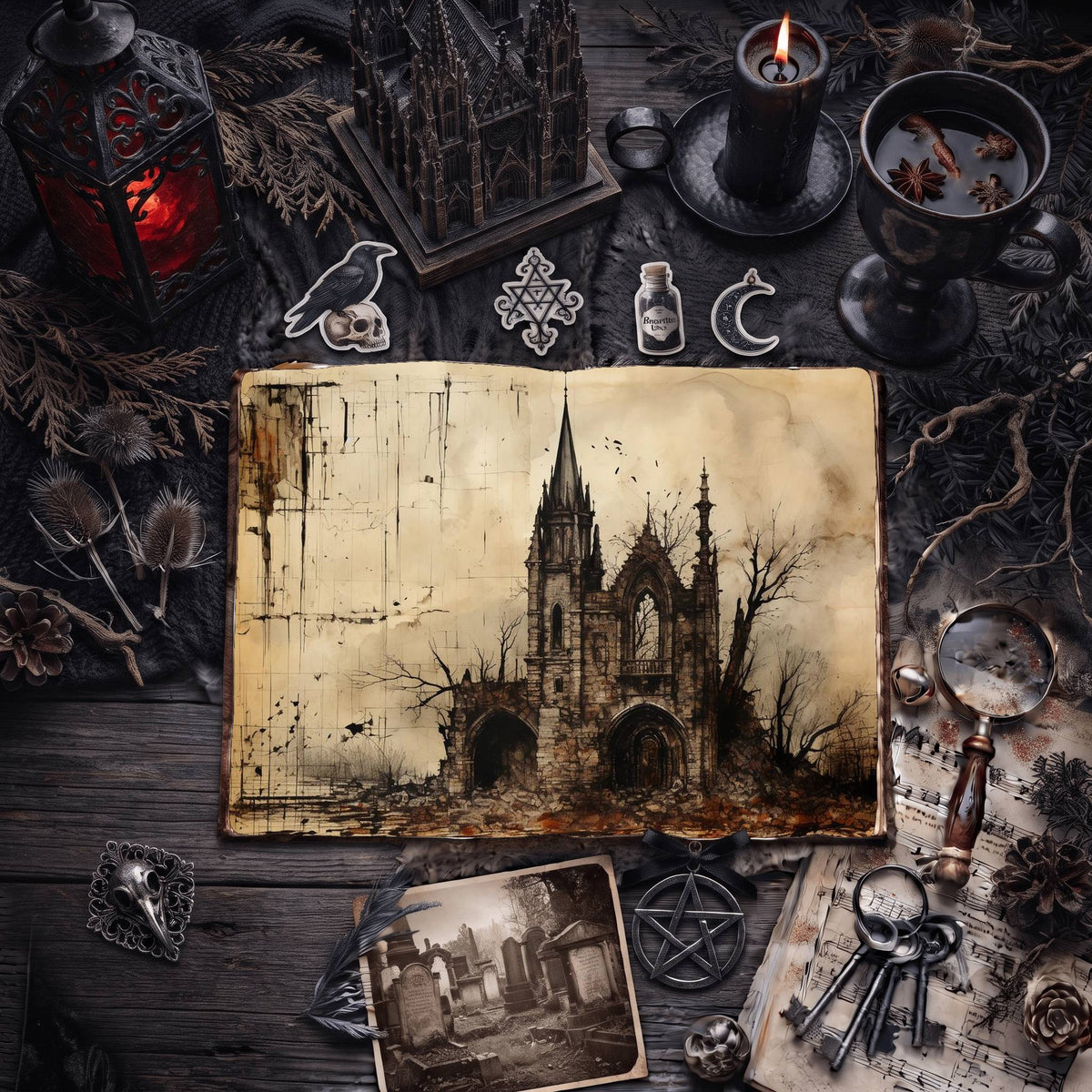 Gothic Castle Digital Papers