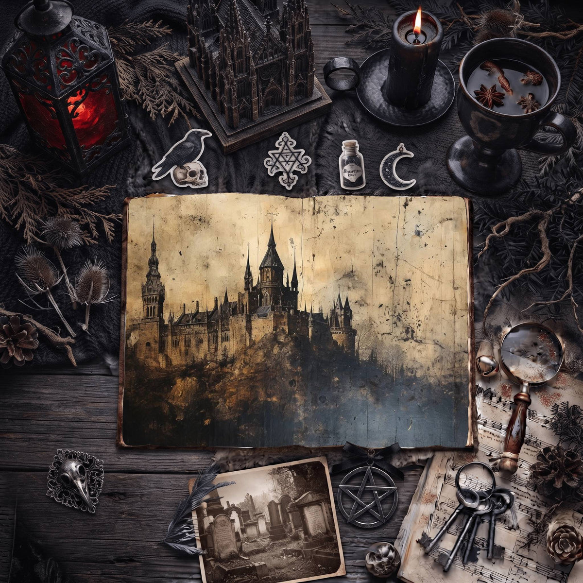 Gothic Castle Digital Papers