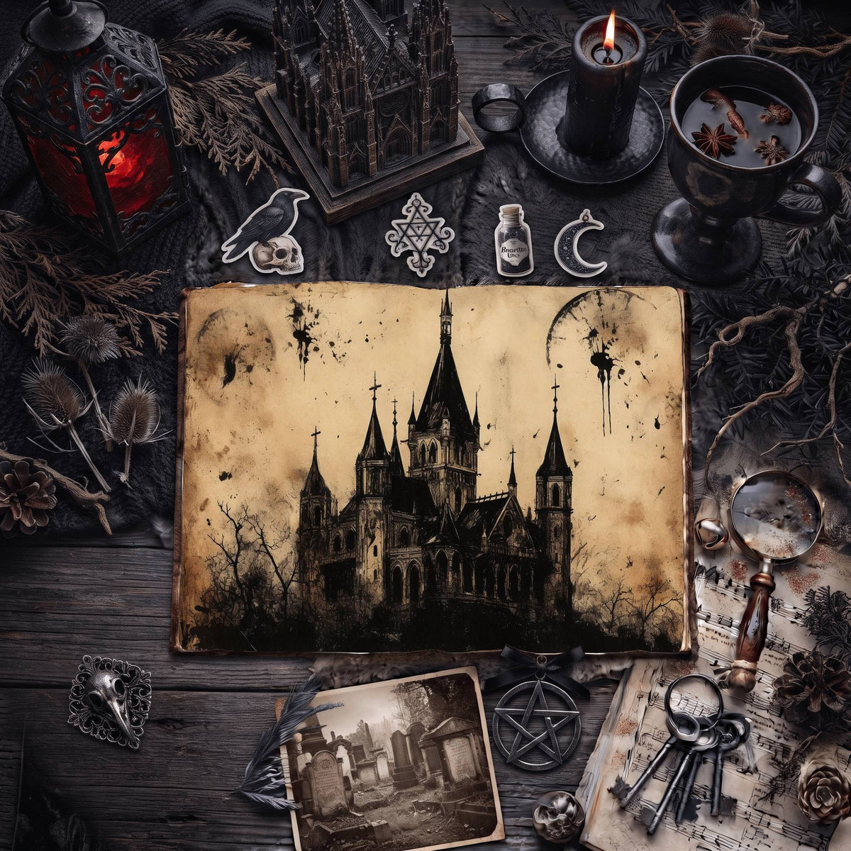 Gothic Castle Digital Papers