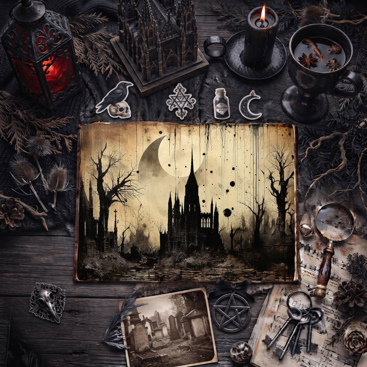 Gothic Castle Digital Papers