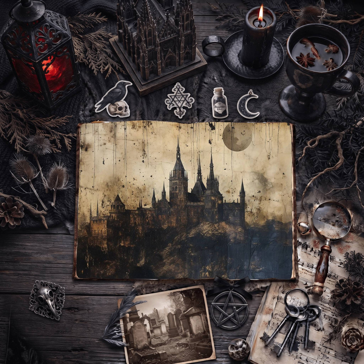 Gothic Castle Digital Papers