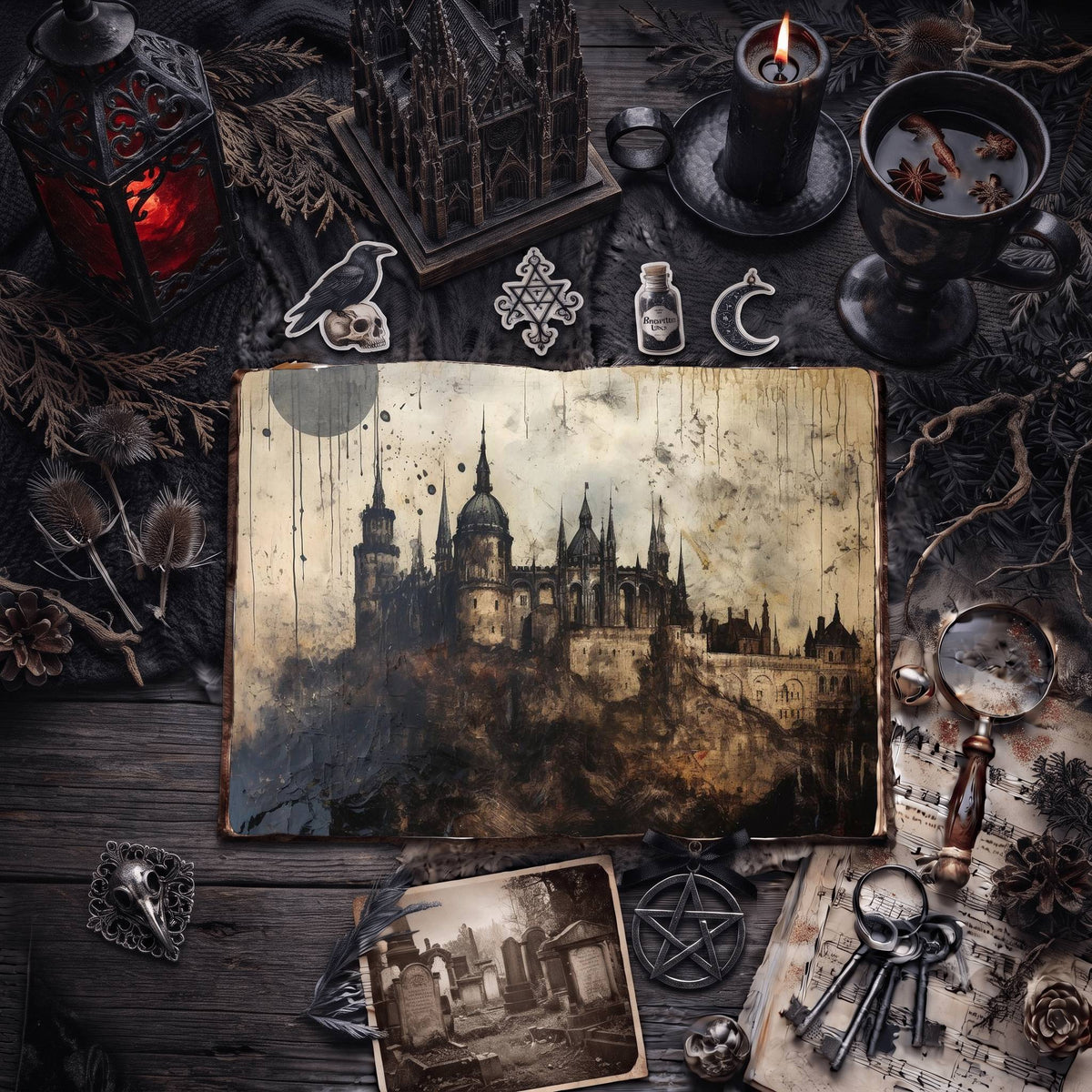 Gothic Castle Digital Papers