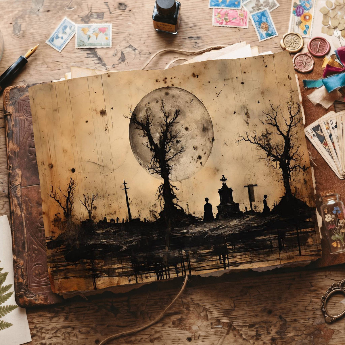 Gothic Cemetery Digital Papers