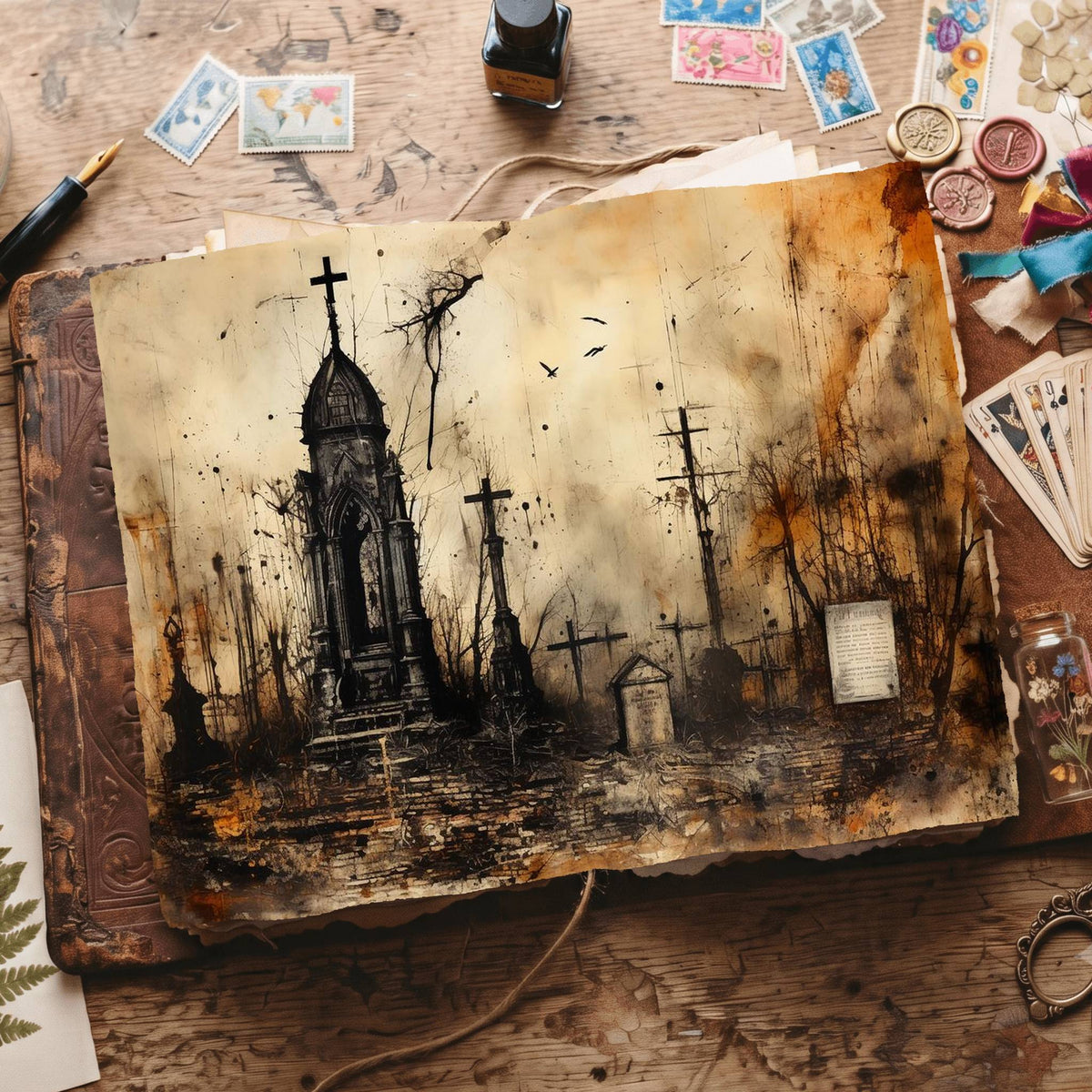 Gothic Cemetery Digital Papers
