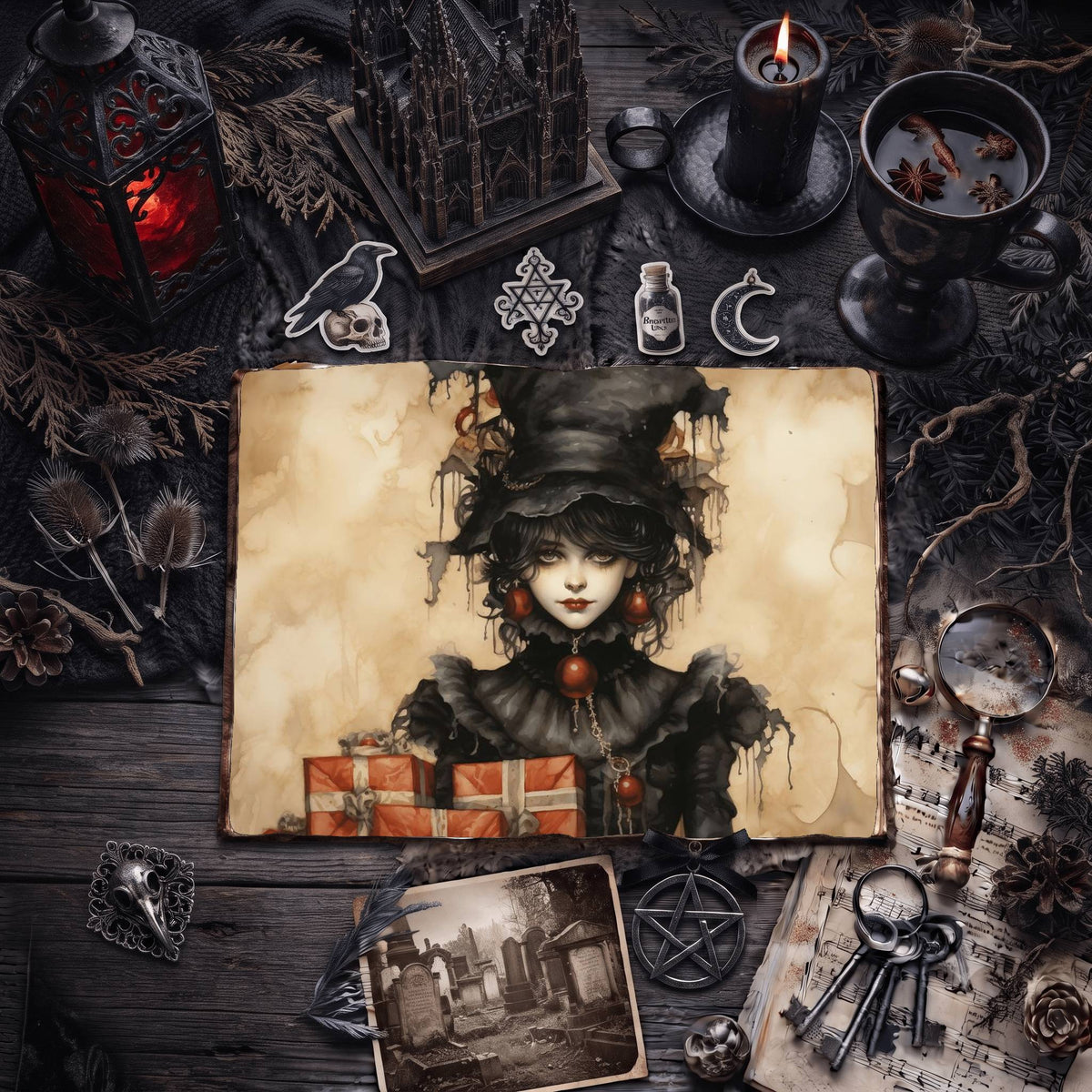 Gothic Christmas Digital Papers