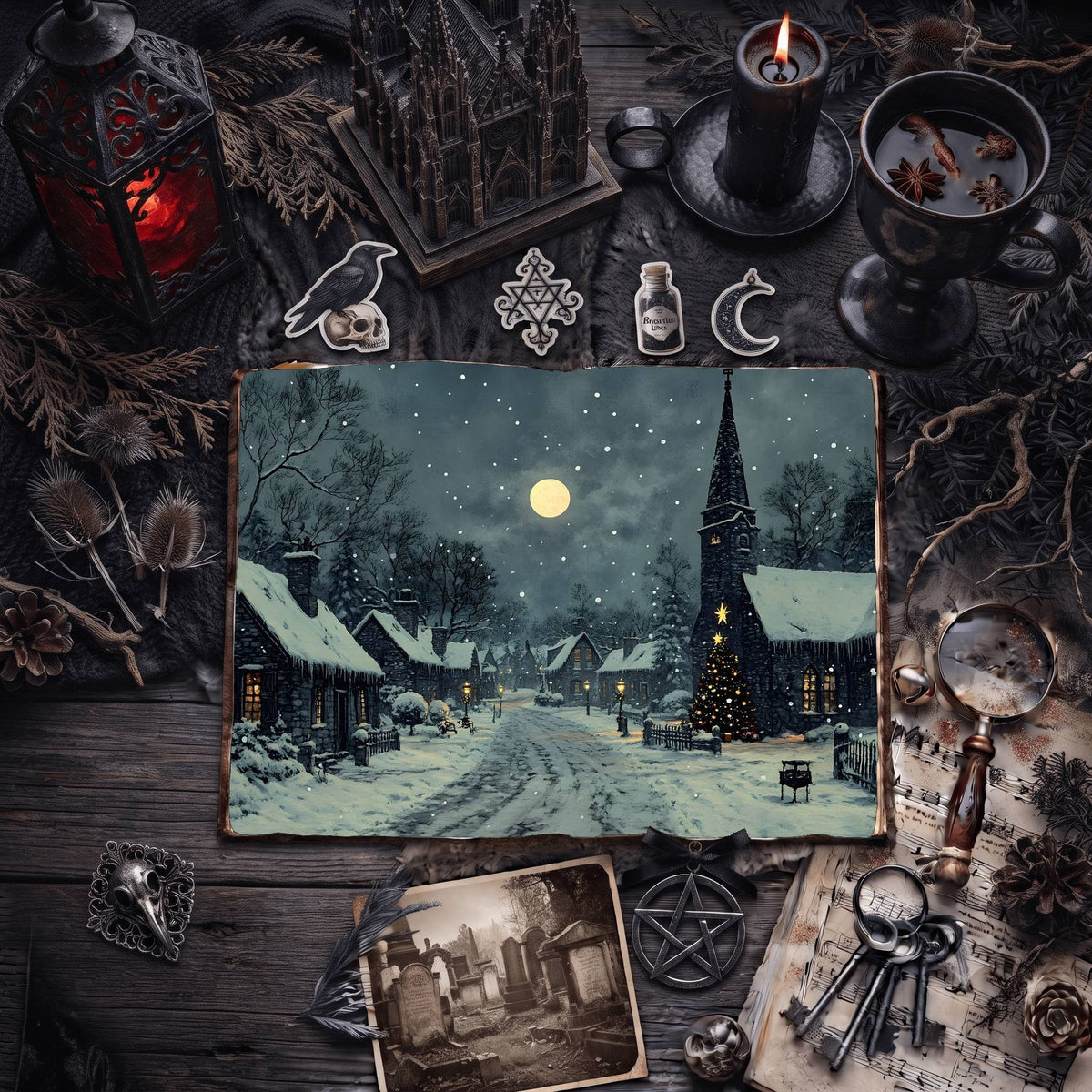 Gothic Christmas Digital Papers