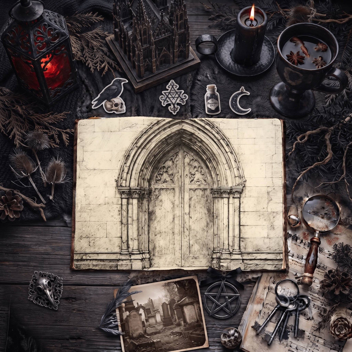Gothic Doors Digital Papers