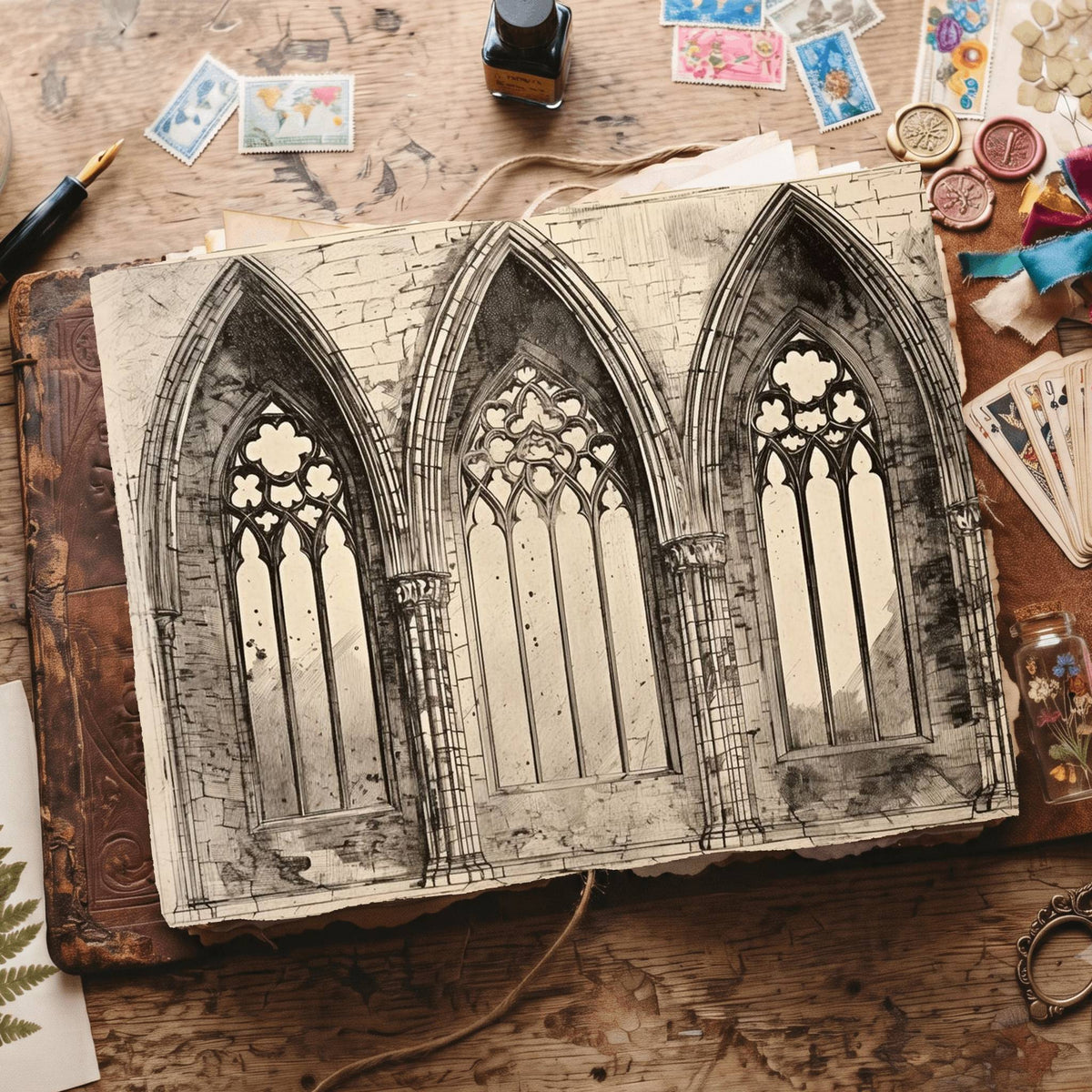 Gothic Windows Digital Papers