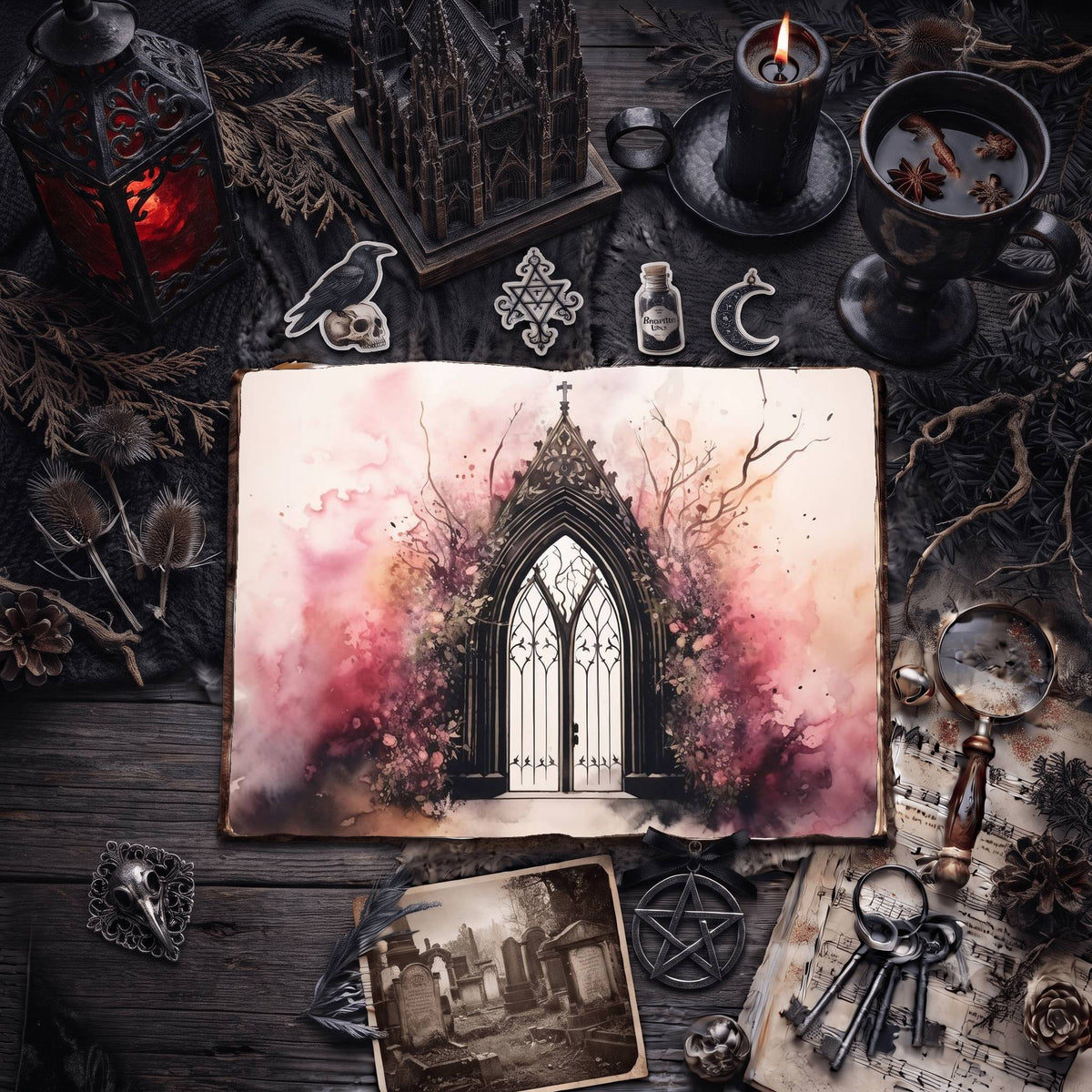 Gothic Windows Digital Papers