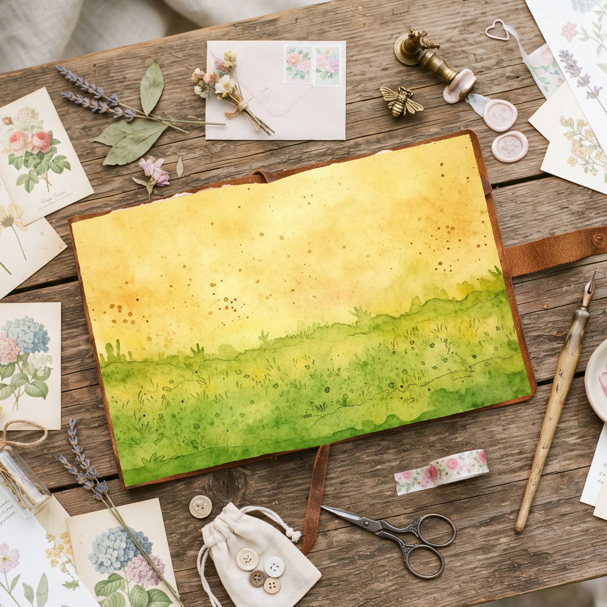 Green Summer Digital Papers