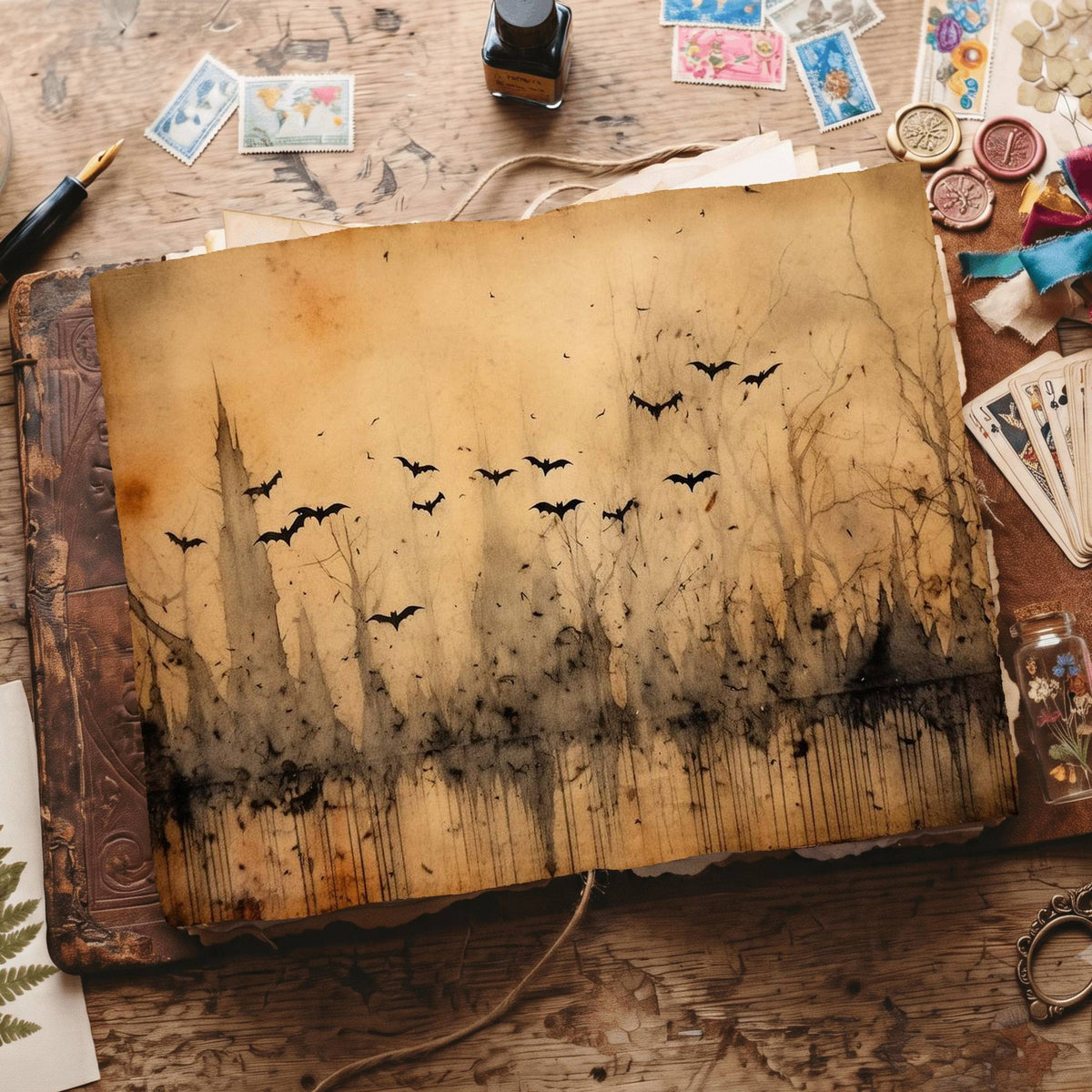 Halloween Bats Digital Papers