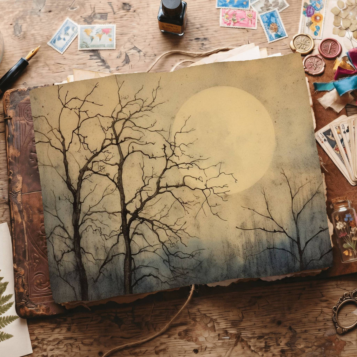 Halloween Moon Digital Papers