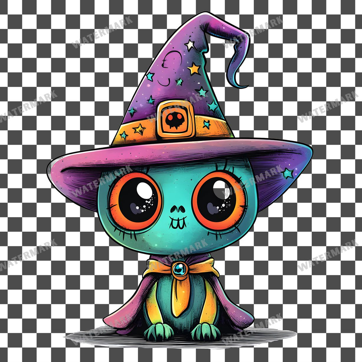 Halloween Kawaii Style Clipart Pngs