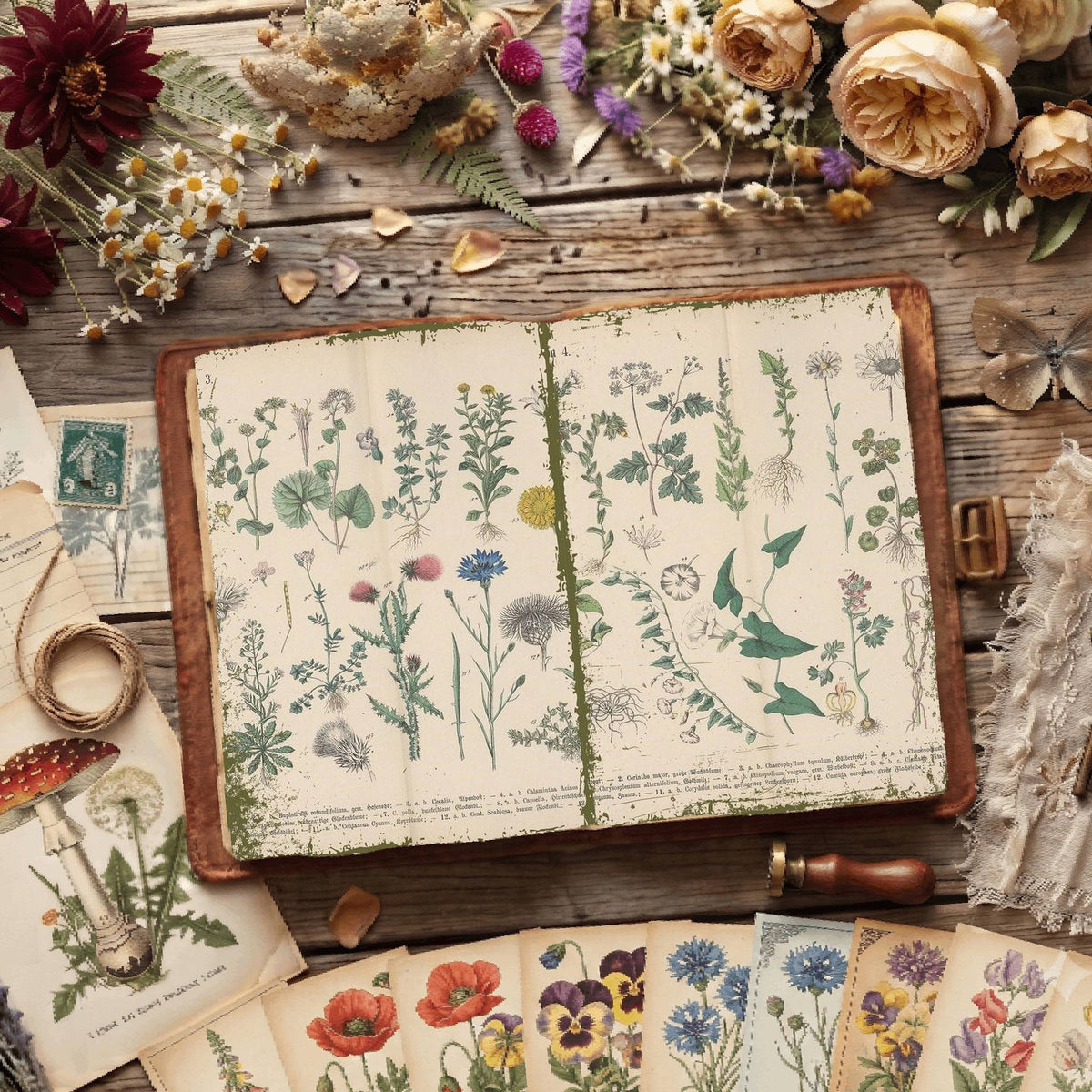 Herbal printable junk journal paper, page preview 8