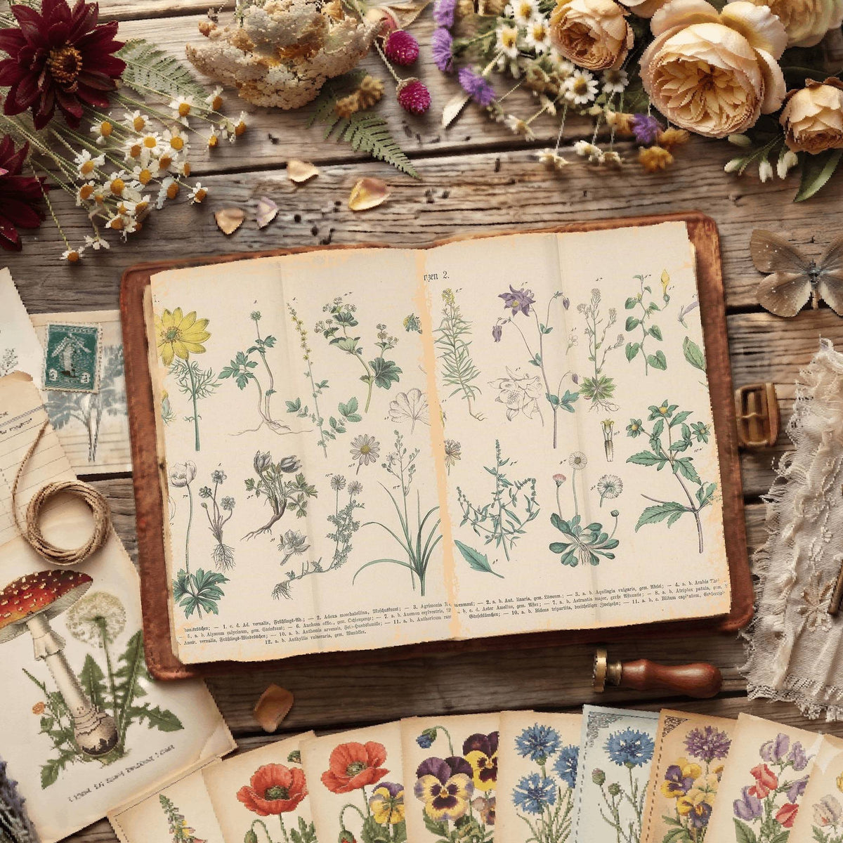 Herbal printable junk journal paper, page preview 8