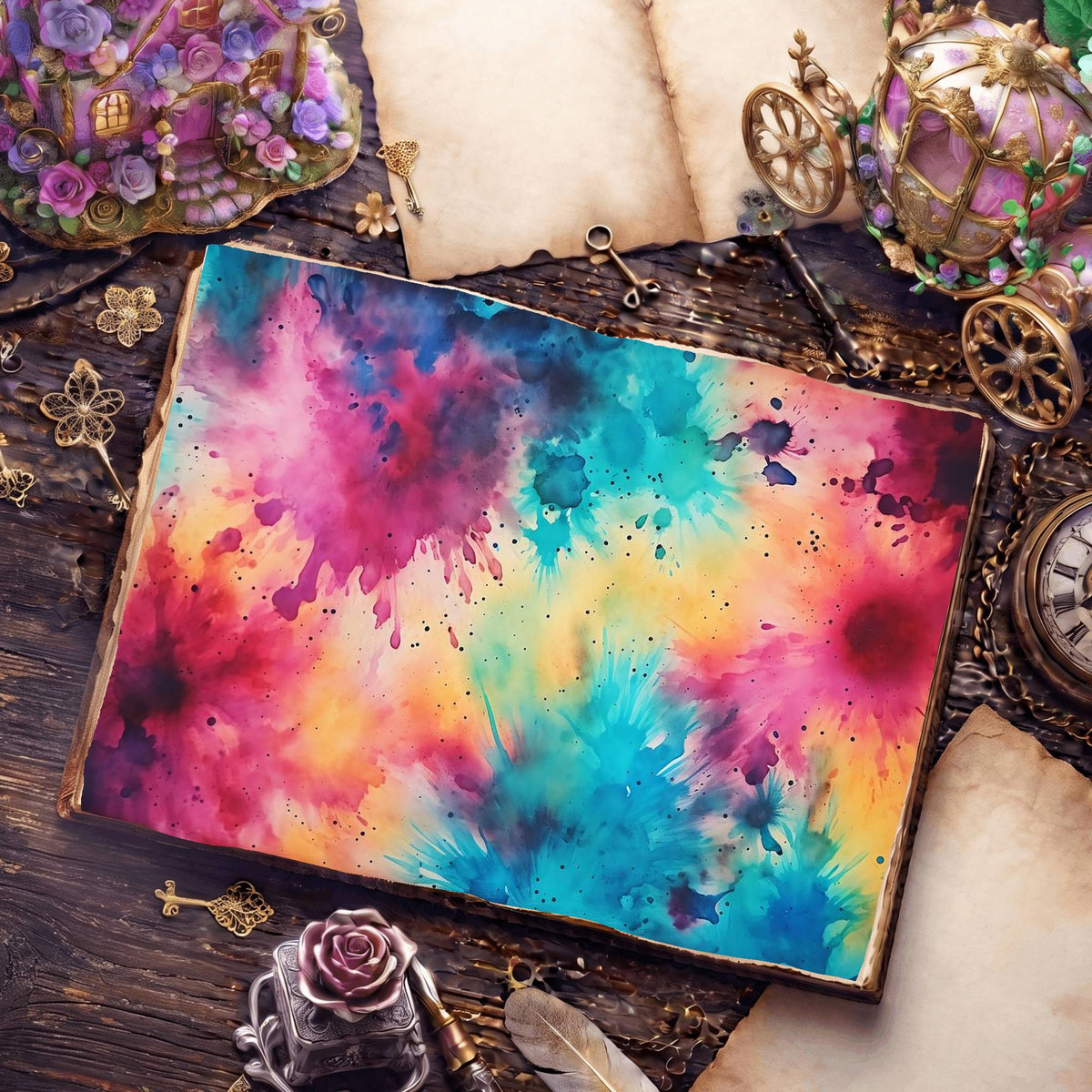 Hippie Tye Die Digital Papers