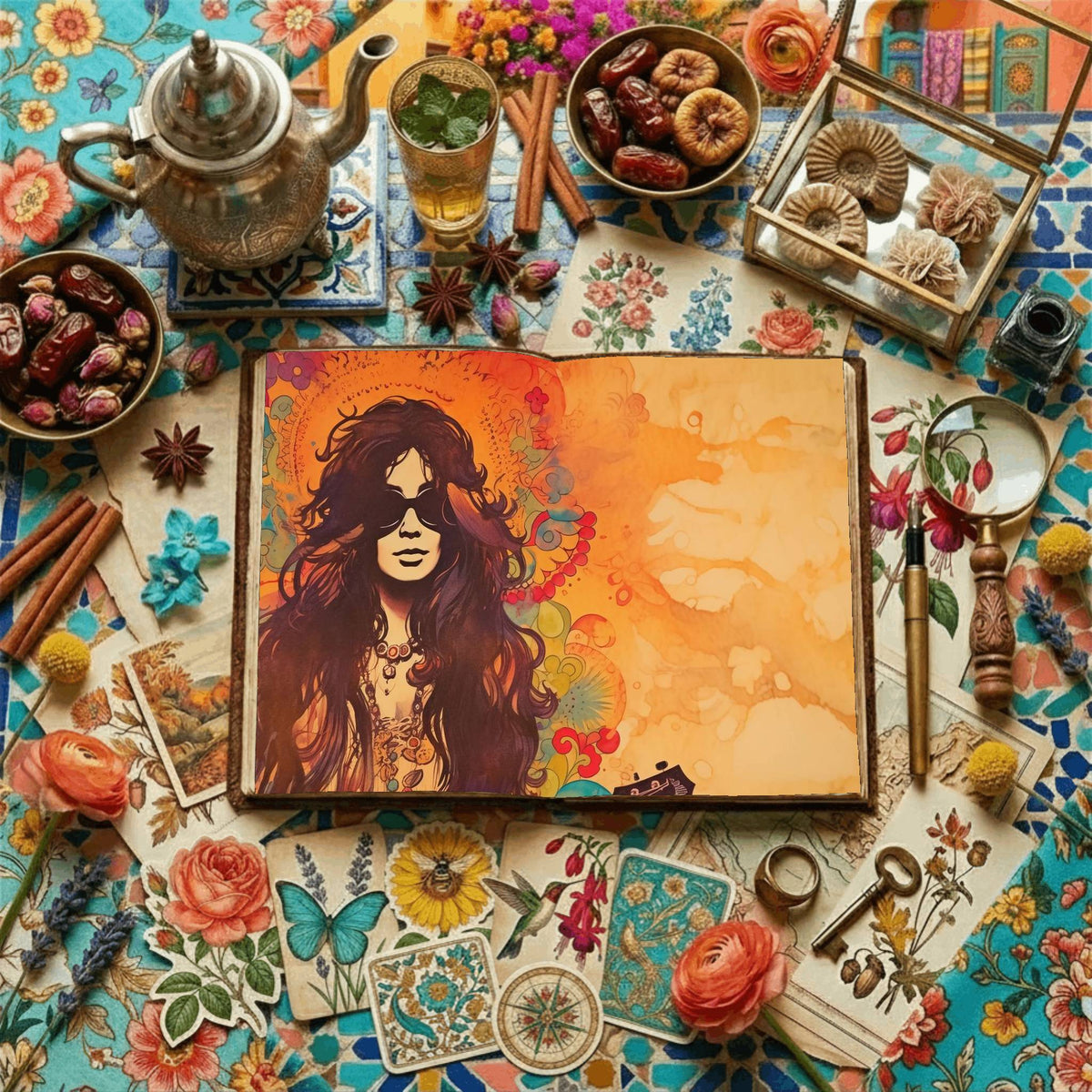 Hippie Woman Digital Papers